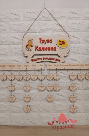 Табло с рождени дни група "Калинка"